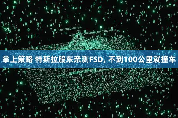 掌上策略 特斯拉股东亲测FSD, 不到100公里就撞车