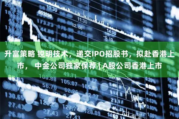 升富策略 锐明技术，递交IPO招股书，拟赴香港上市， 中金公司独家保荐 | A股公司香港上市